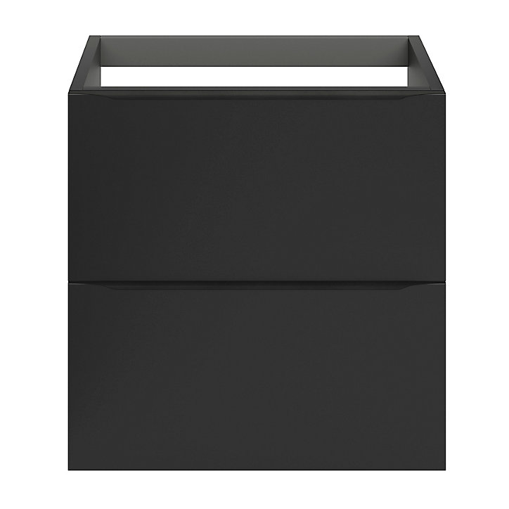 Meuble sous vasque à suspendre GoodHome Imandra noir mat L. 60 x H. 60 x P. 45 cm