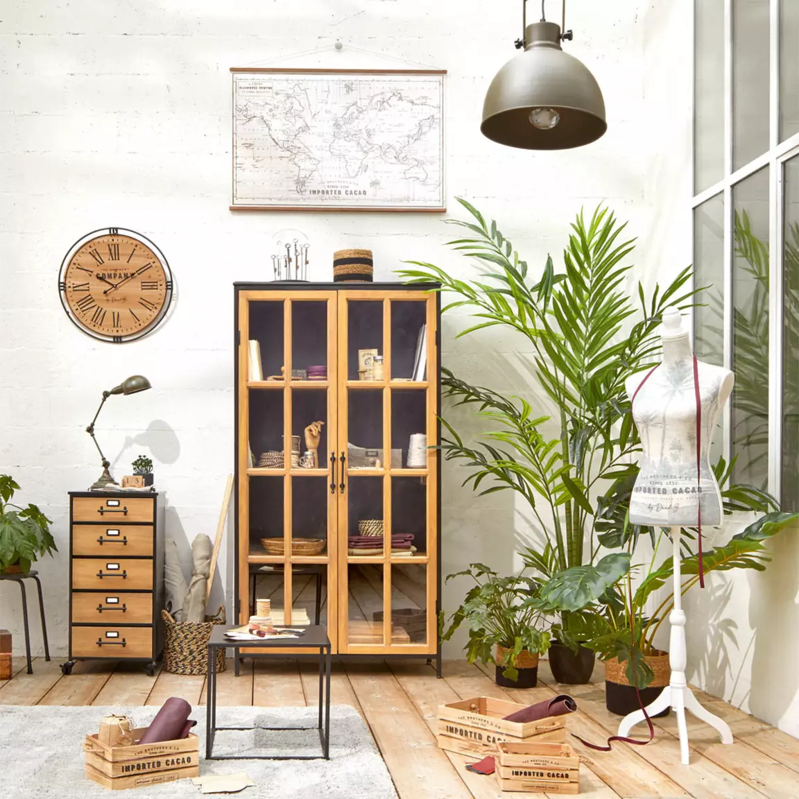 Lot de 3 caisses cagettes (H15 cm) Colonial Naturel