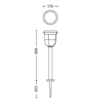 Philips solar sokkellamp Linkable Radii zwart