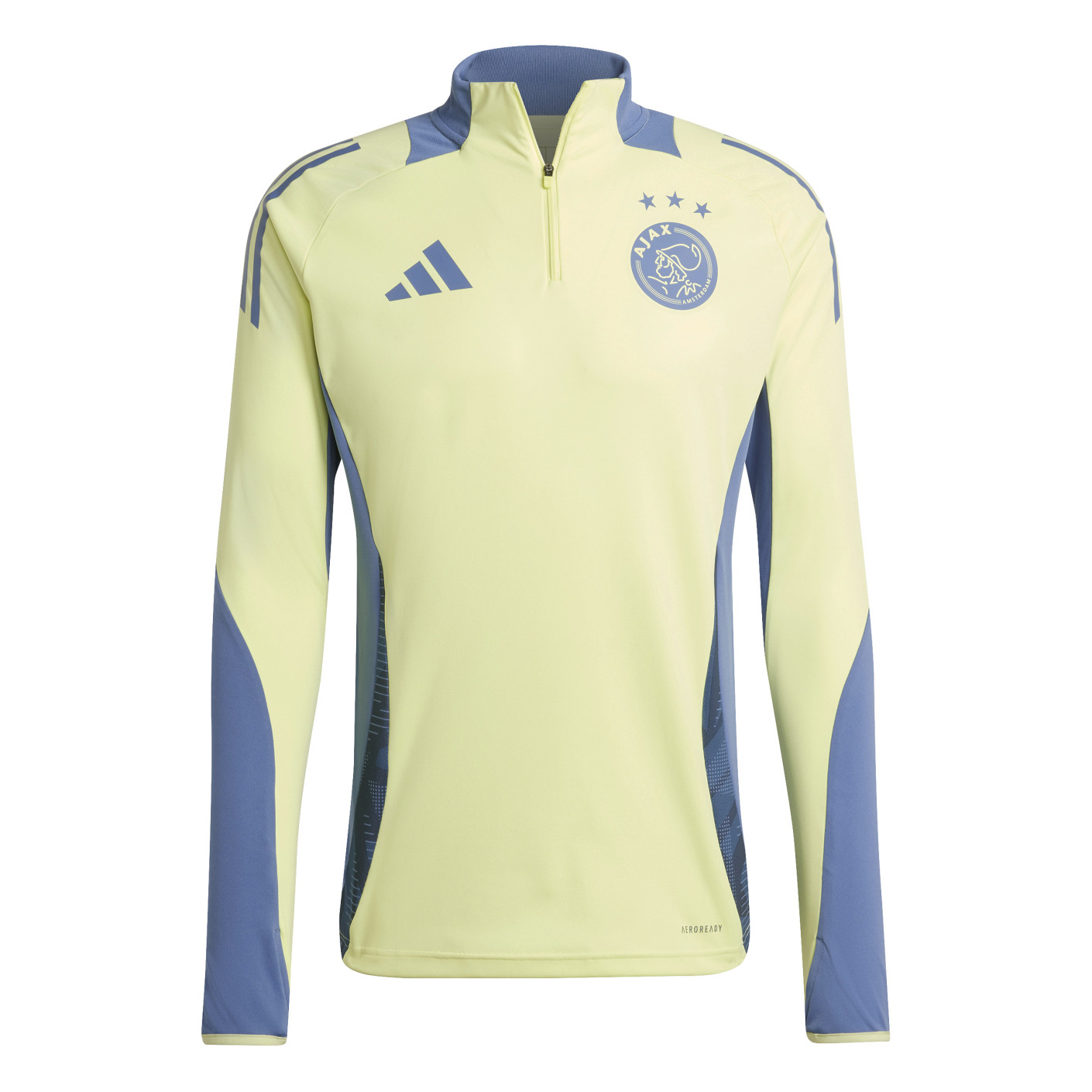 Adidas Ajax Trainingstrui 1/4-Zip 2024-2025 Geel Blauw