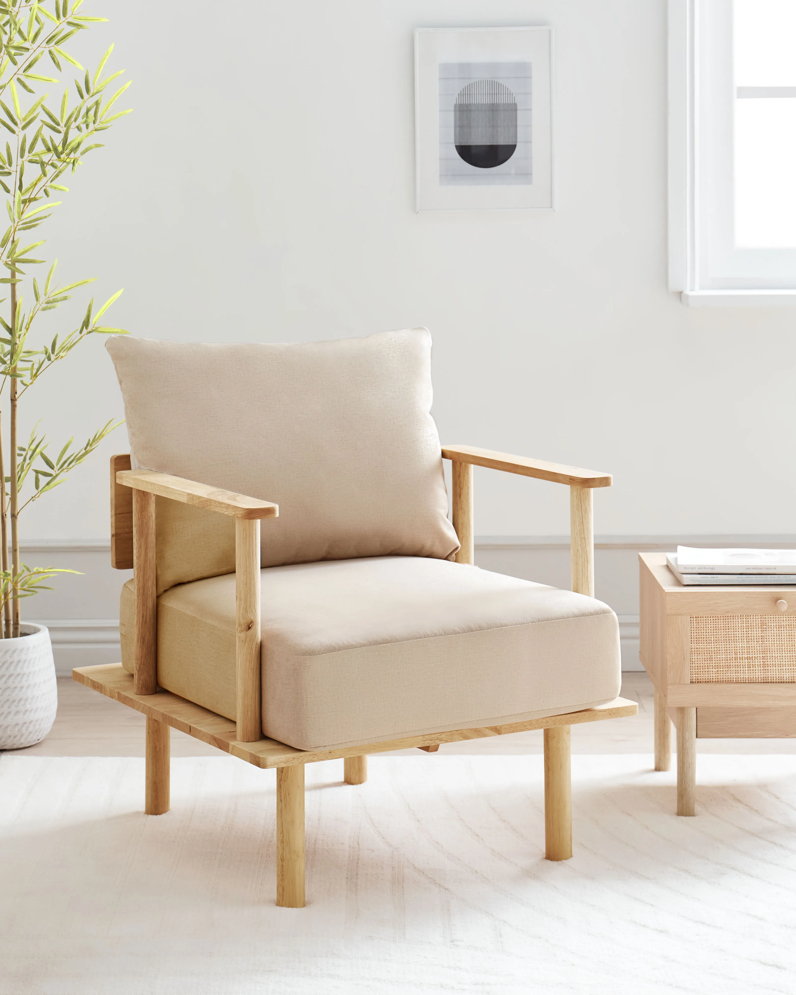 Fauteuil ASKER Stof Zandbeige