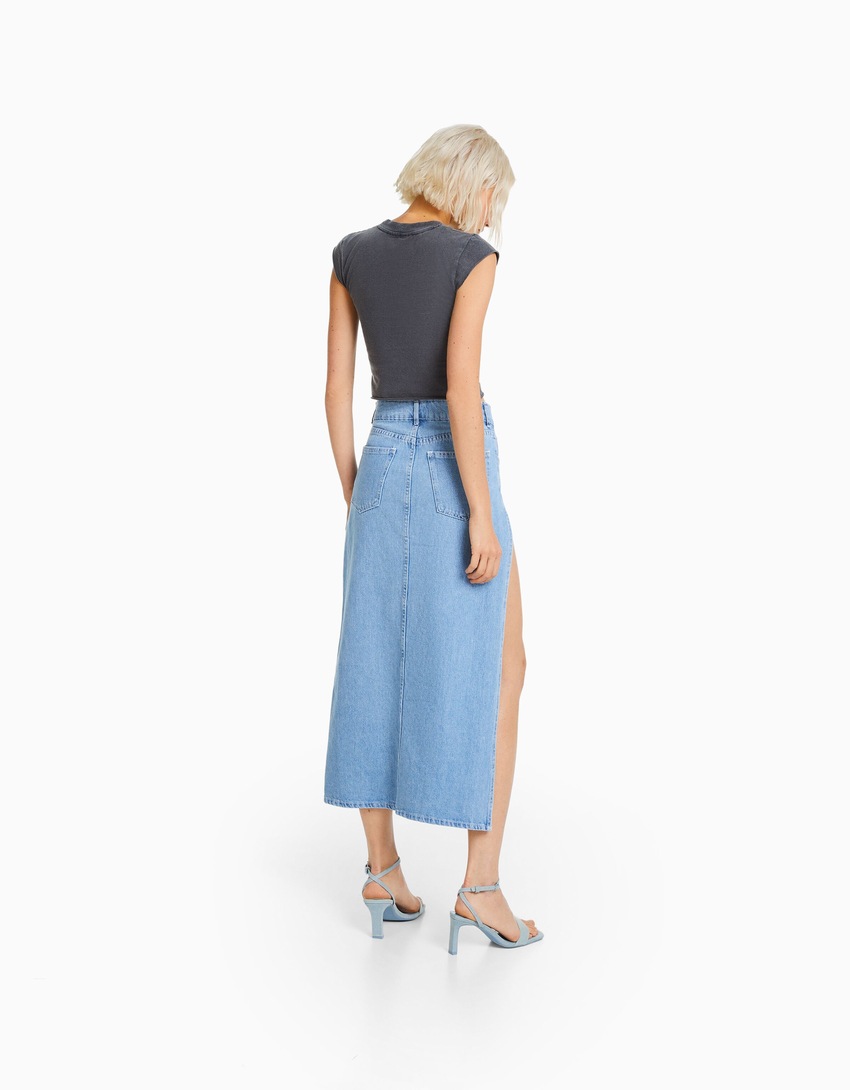Saia longa de jeans