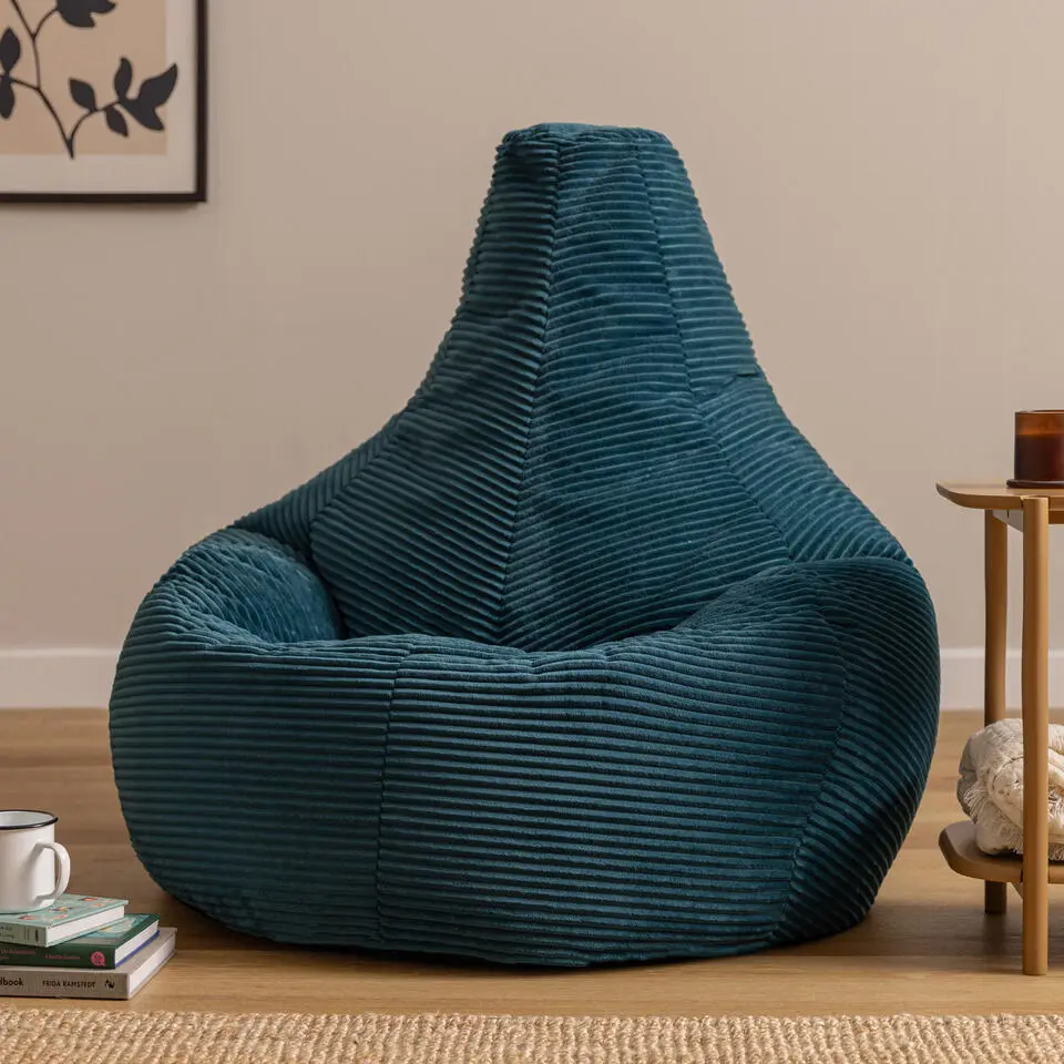 icon - Dalton XL Zitzak Fauteuil - Gaming - Ribfluweel - Blauwgroen