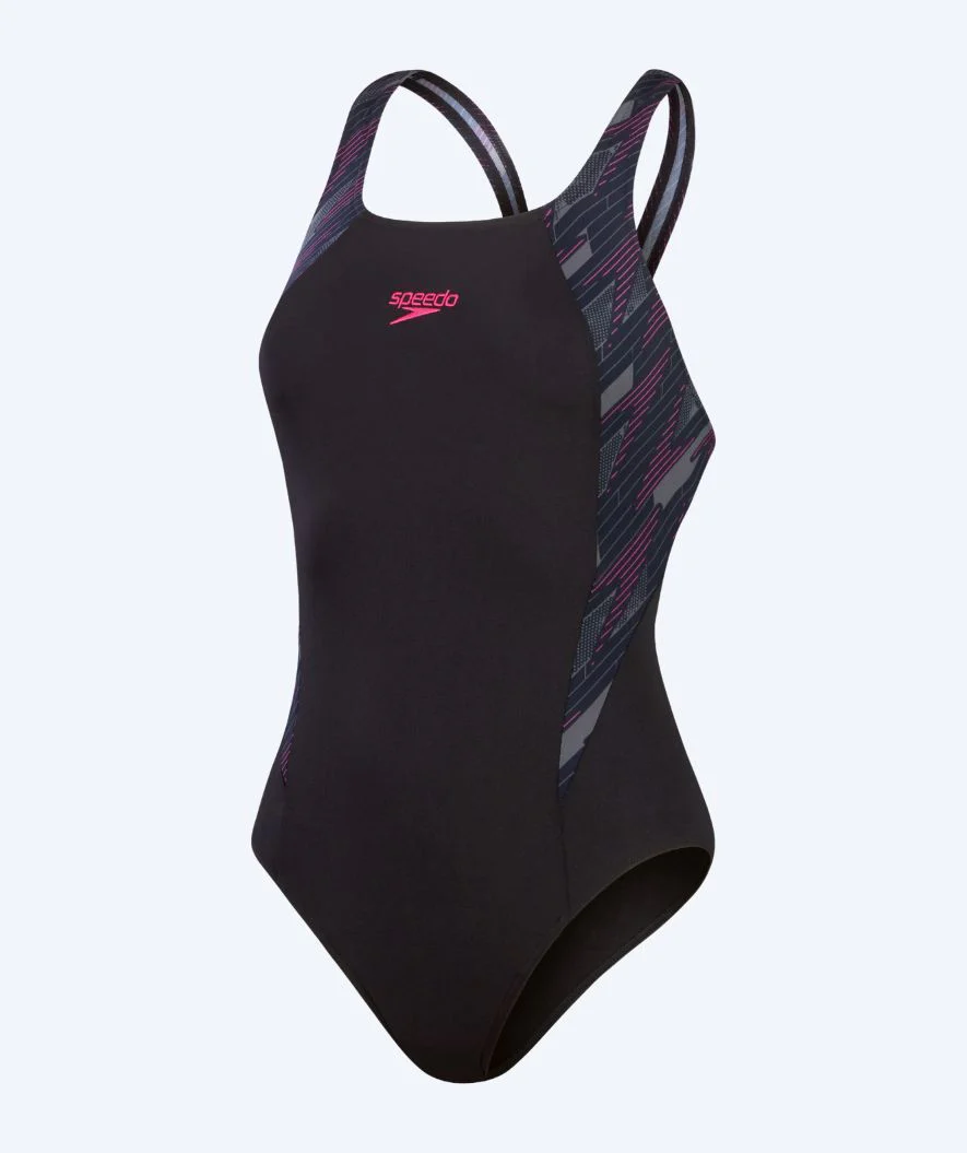 Speedo badedragt til damer - Hyperboom Splice Muscleback - Sort/grå