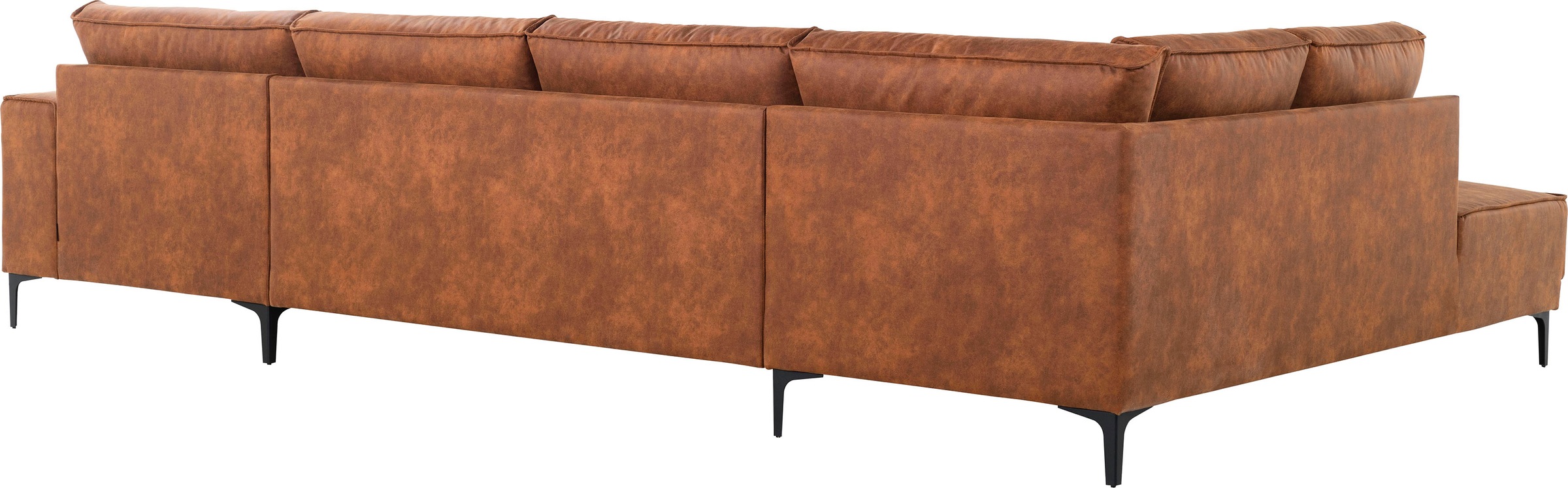 GOODproduct Wohnlandschaft »XXL Sofa Oland, Struktur, Flachgewebe, Luxus-Microfaser, Boucle« U-Form, 345 cm, Wellenunterfederung, Skandi-Design, Metallfüsse