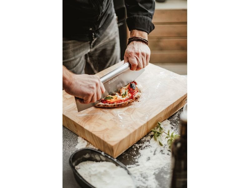 Enders Pizzaschneider aus Edelstahl, Silber Premium Pizzaschneider inklusive Schutzkappe aus Kunststoff