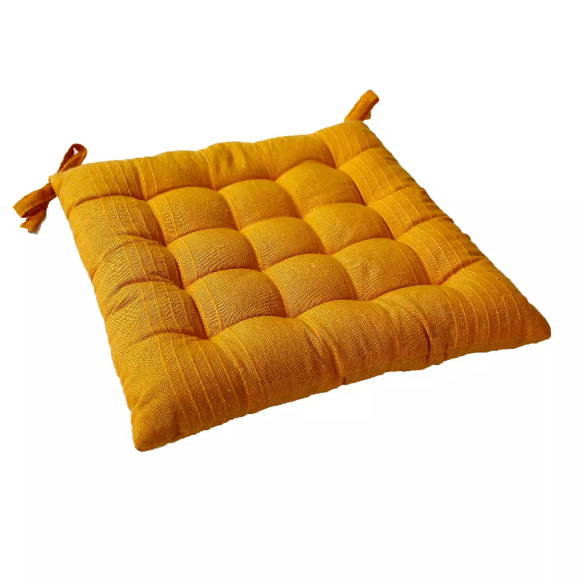 Coussin de chaise carré (38 x 38 cm) Bombay Jaune moutarde