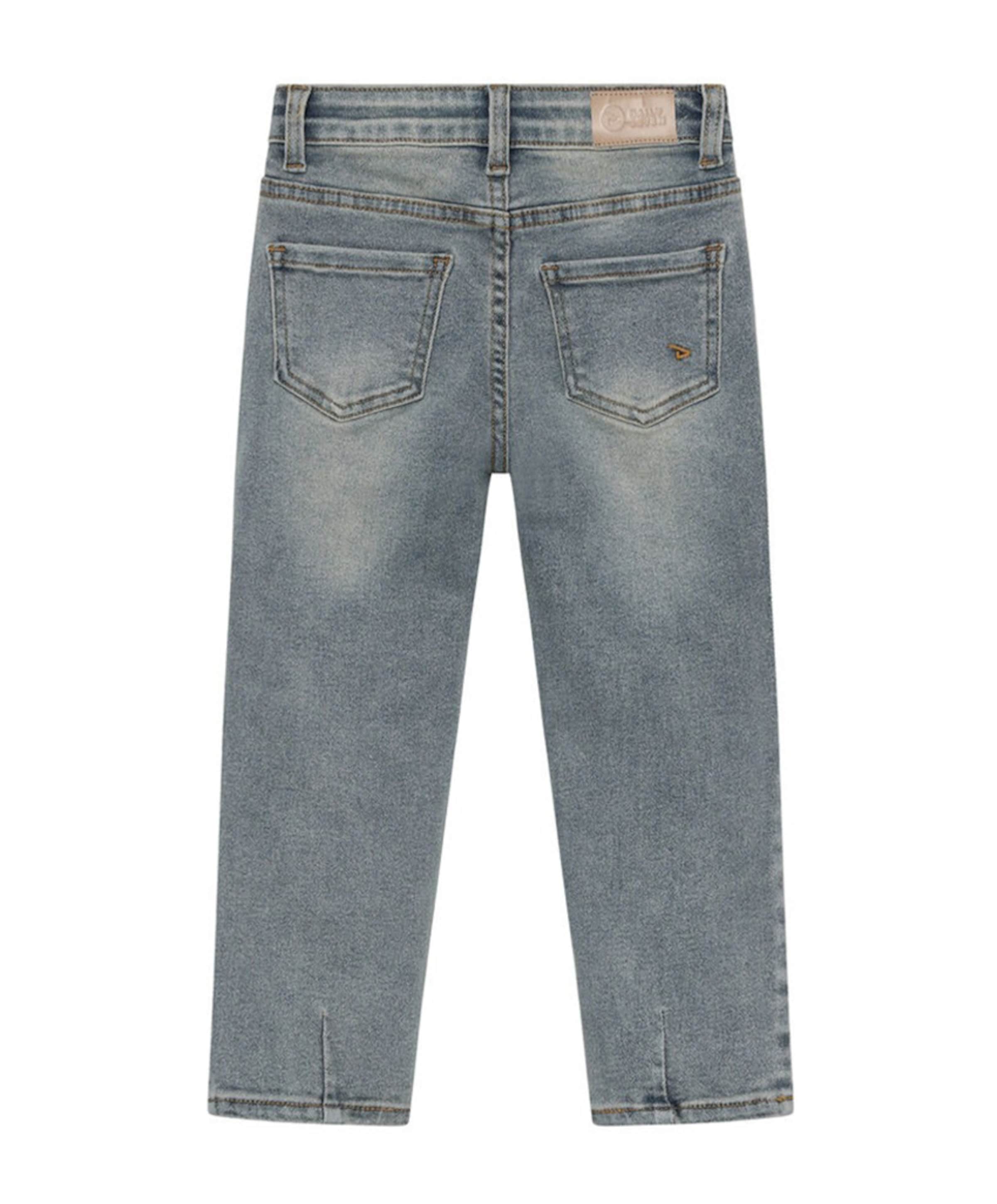 Daily7 Denim Mom Fit Embroidery meisjes jeans blauw