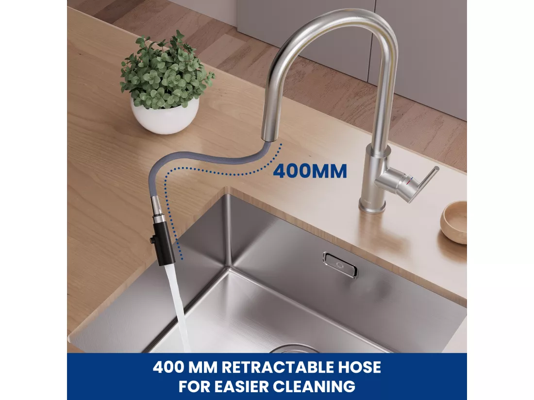 Cecipa max Mitigeur Cuisine Avec Douchette Extractible - Robinet de Cuisine à 2 Modes de Pulvérisat - Mitigeur Evier Avec Brossé,EU Modèle