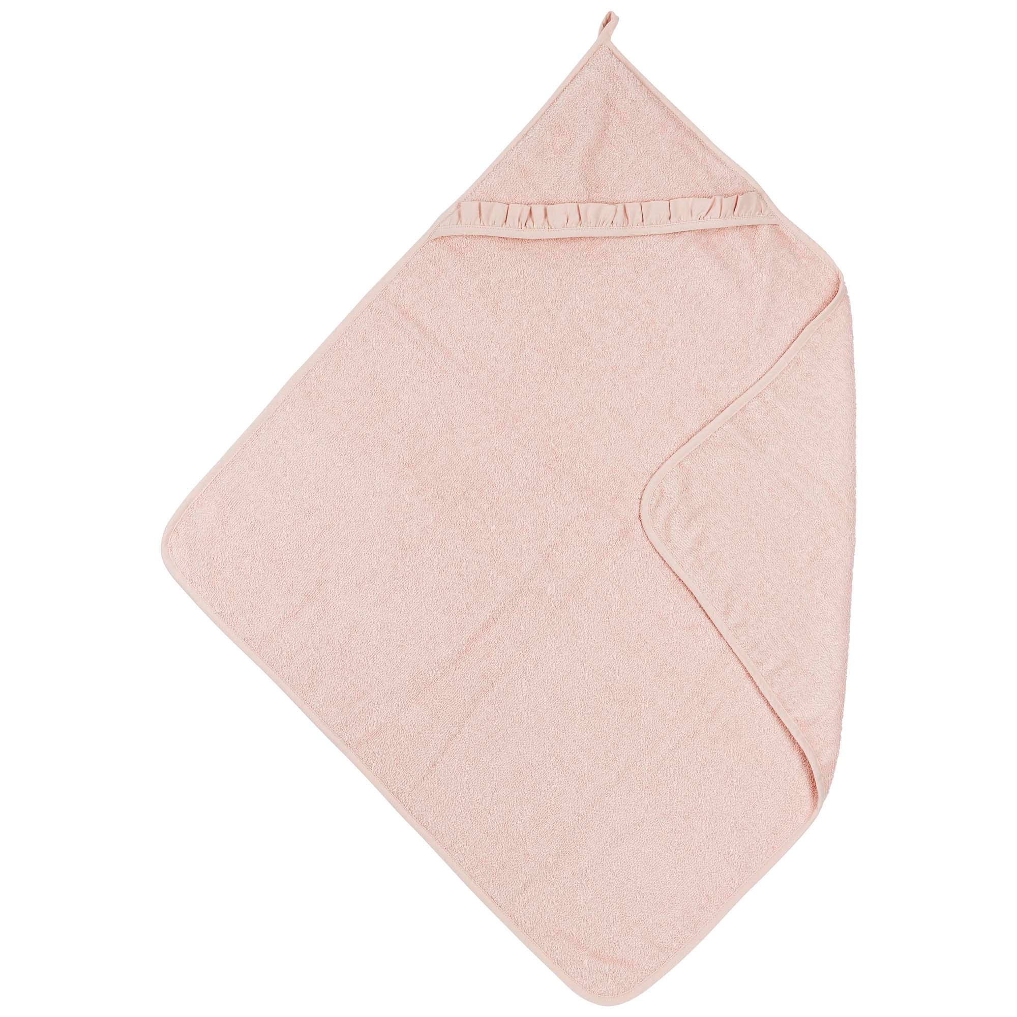 Meyco badcape ruffle roze