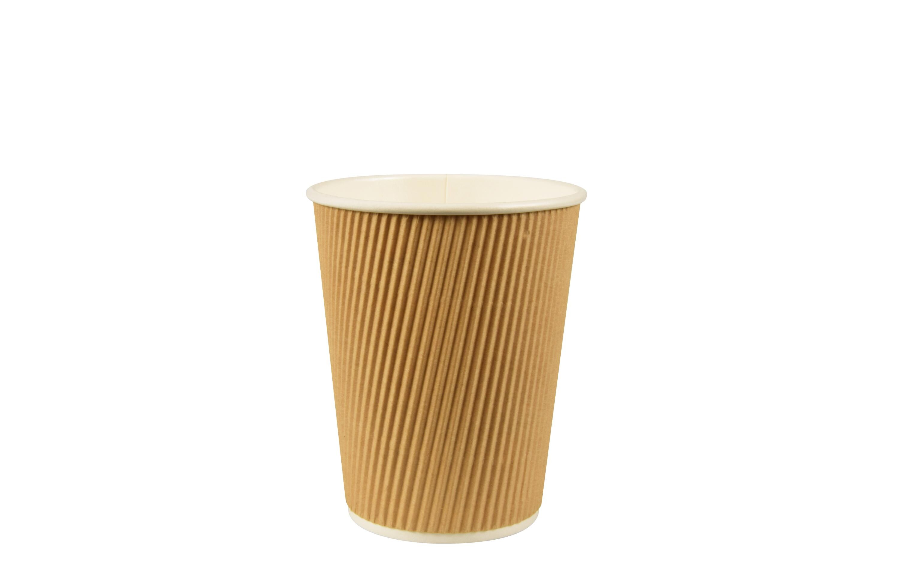 Einweg-Kaffeebecher Ripple Wall 200 ml 25 Stück, NaturePappbecher für Heissgetränke