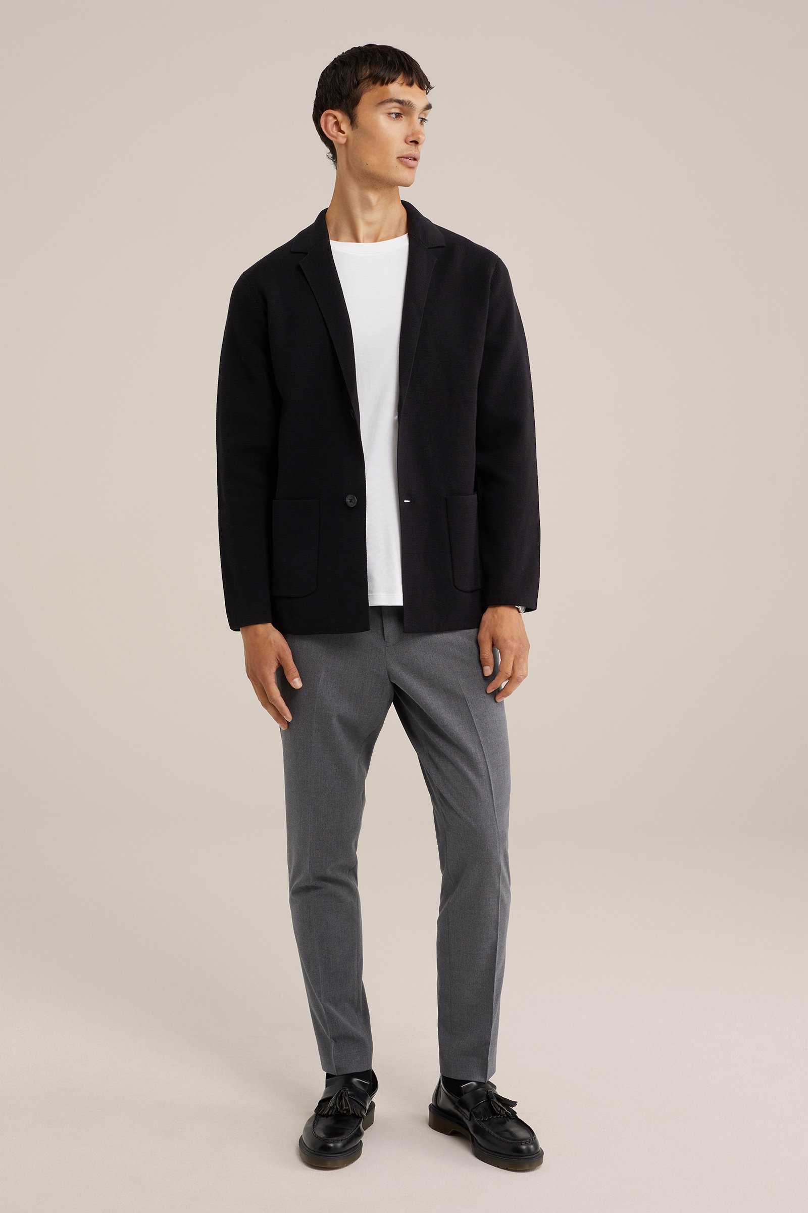 fijngebreide blazer WE Fashion Zwart