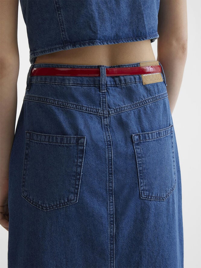 Something New SNEMILY MR MAXI SKIRT - PNT Medium blue denim