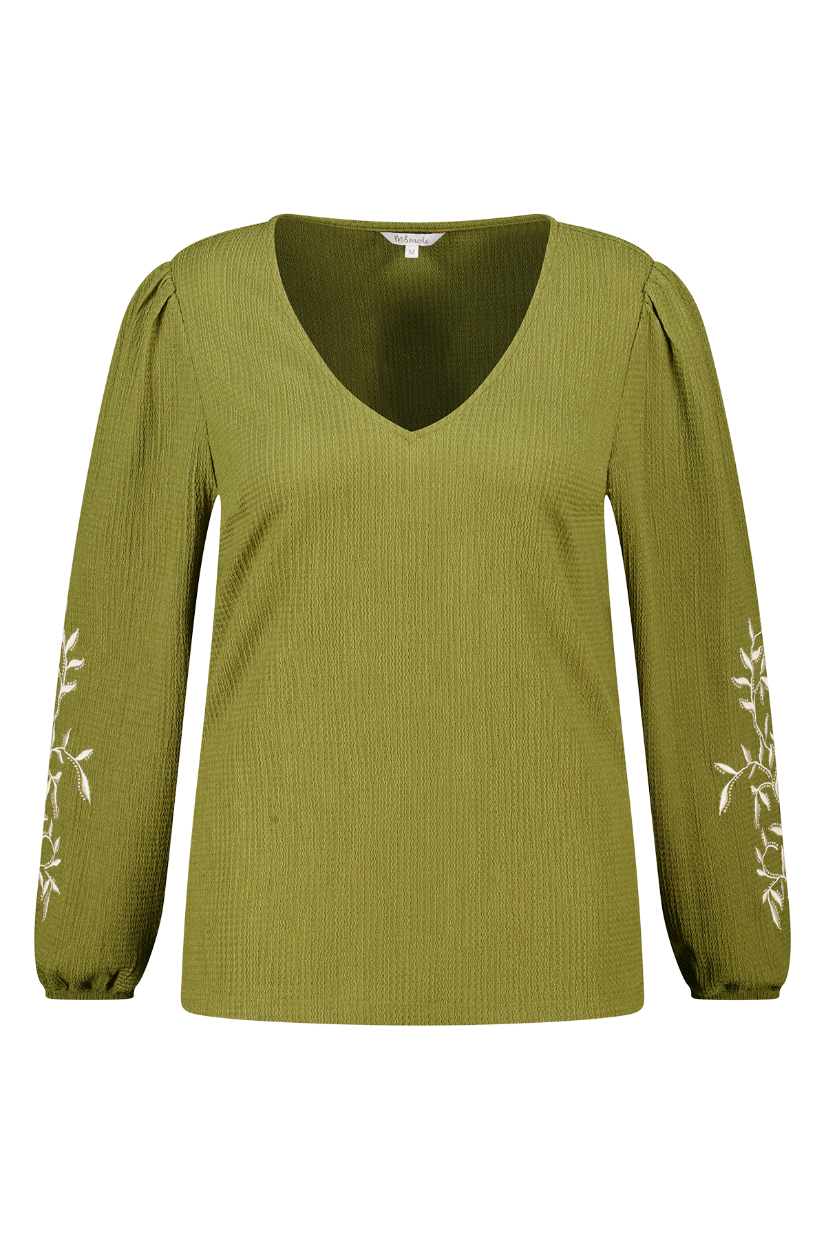 Top met borduursel Lime groen