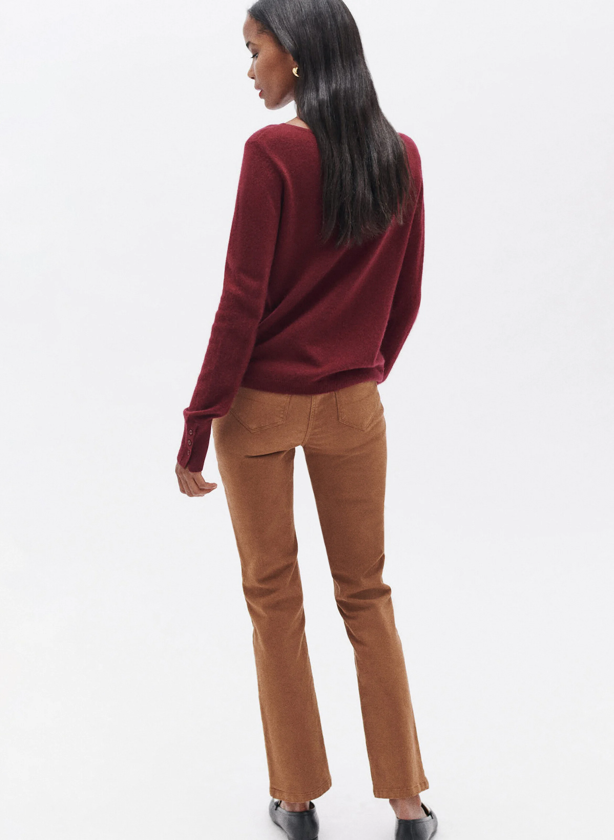 MZOAN - Pull droit col bateau en cachemire | Rouge