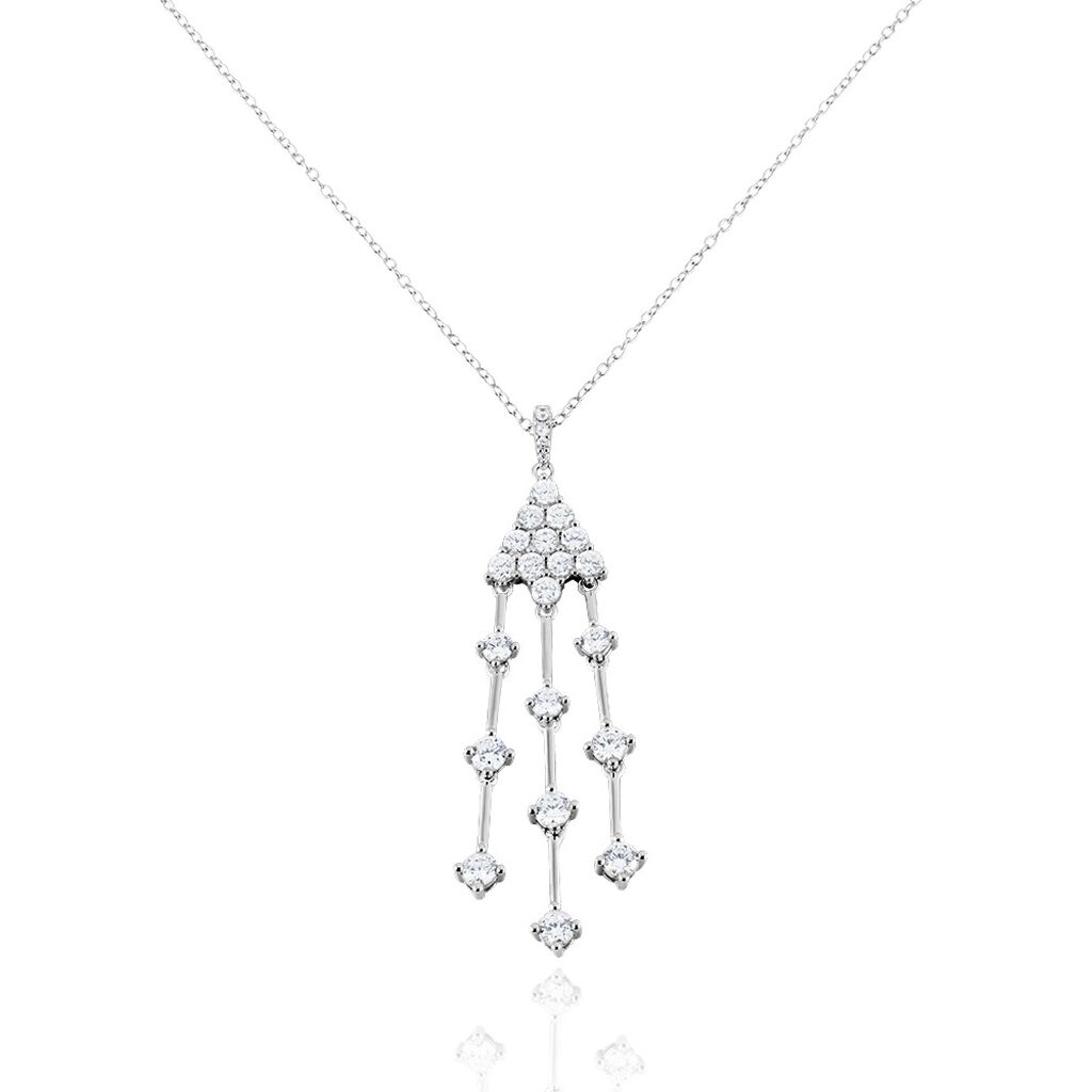 Collier Argent Blanc Wilford Oxydes De Zirconium