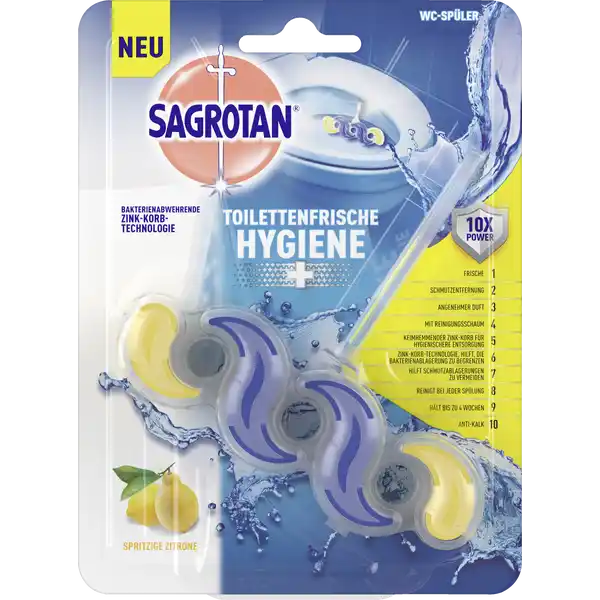 Toilettenfrische Hygiene Plus Spritzige Zitrone WC-Spüler