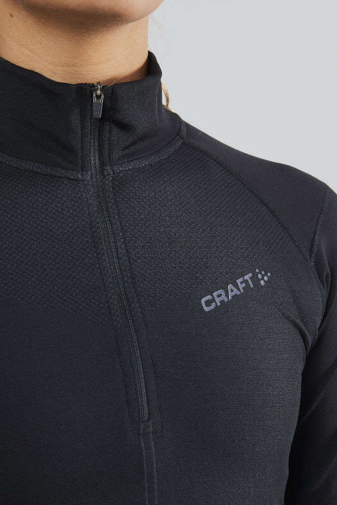 Craft Active Intensity Zip Thermoshirt Lange Mouwen Zwart Dames