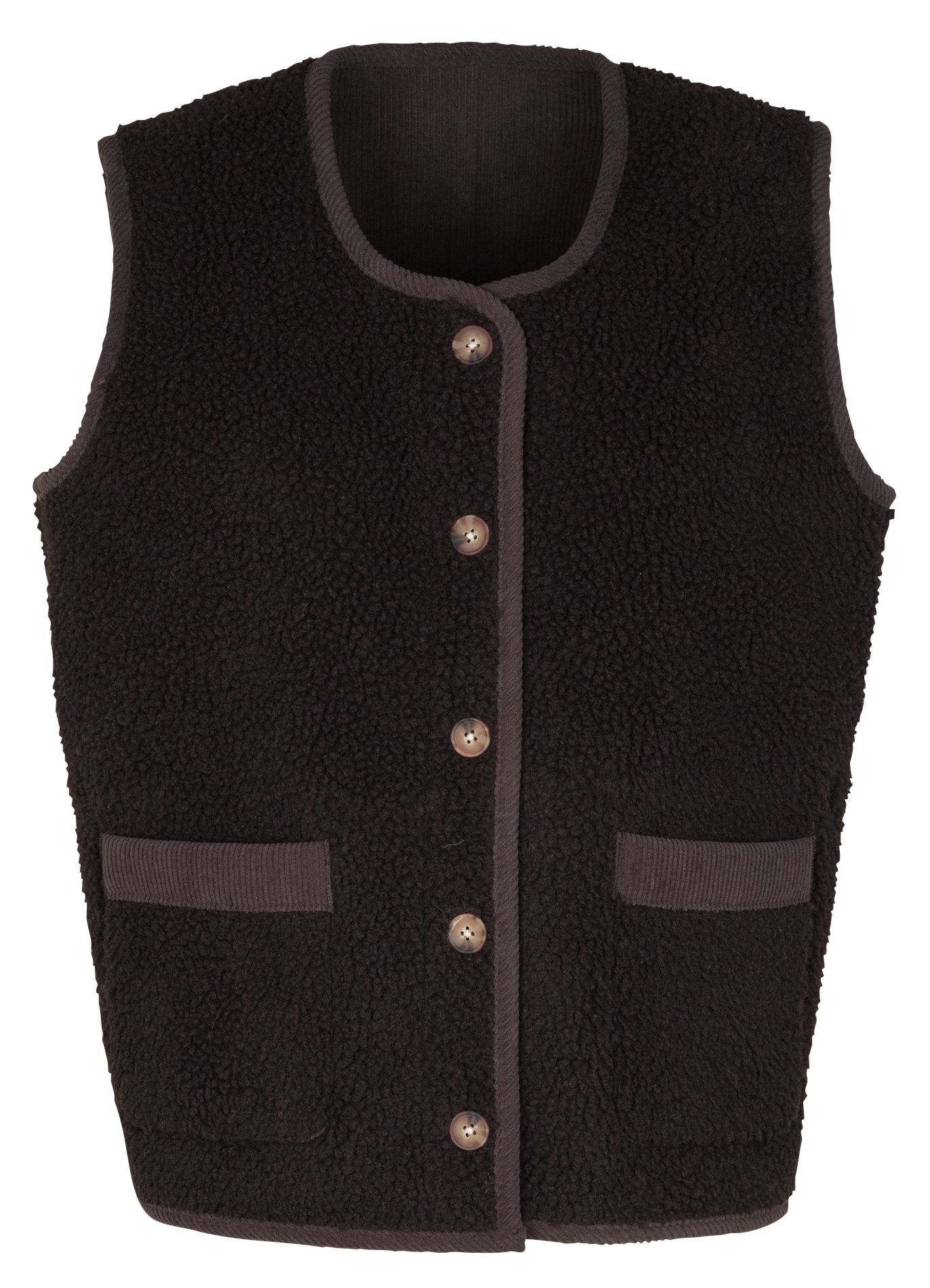 BARNEY - Veste col rond en sherpa réversible | Marron