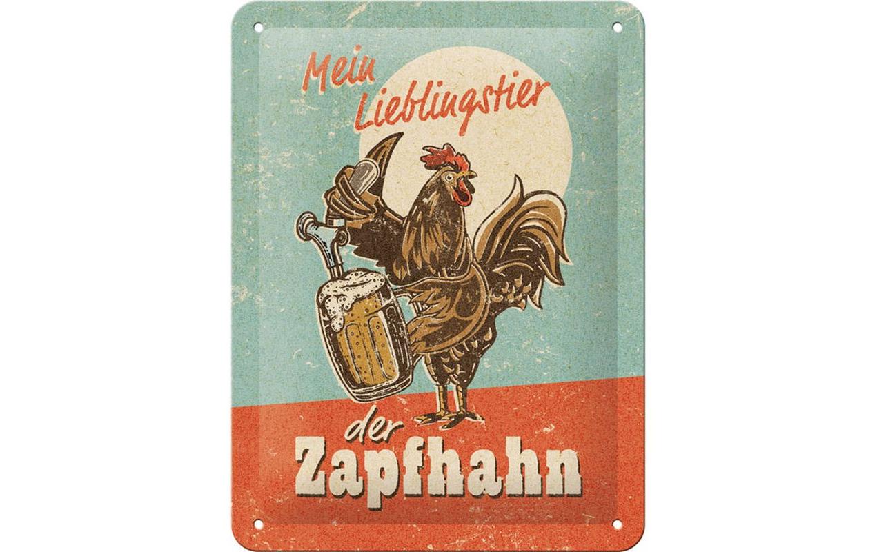 Schild Lieblingstier Zapfhahn 15 x 20 cm, MetallBlechschild im Retro Design