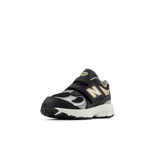 New Balance Litte Kids' 2002 Hook & Loop Sneakers, Black, 25