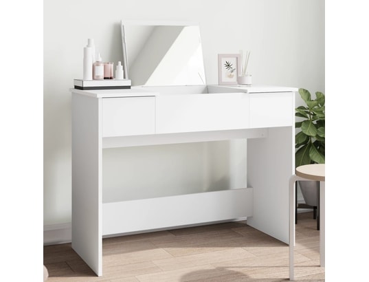 VIDAXL - Coiffeuse avec miroir blanc 100x45x76 cm