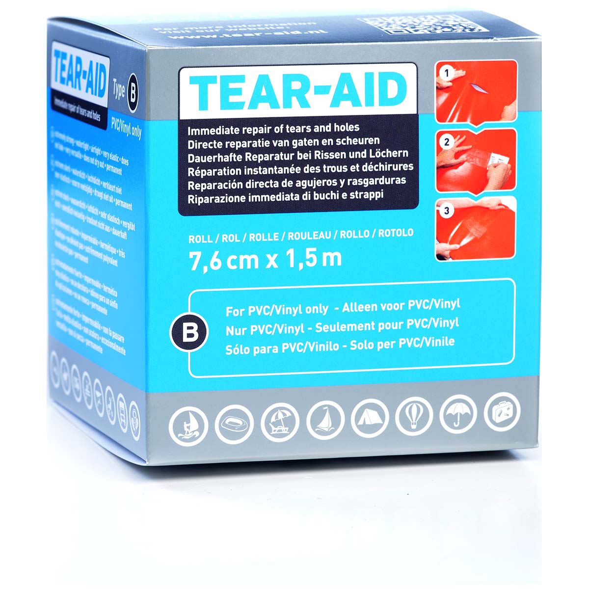 Tear-Aid Type B Transparant Rol Reparatiemiddel - 1.5 Meter