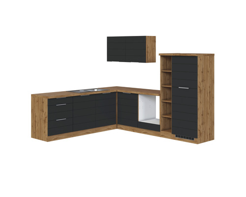 Held Furniture hoekkeuken zonder apparatuur Florence 240 cm grijs mat gedemonteerd omkeerbaar uitvoering 1114.6293