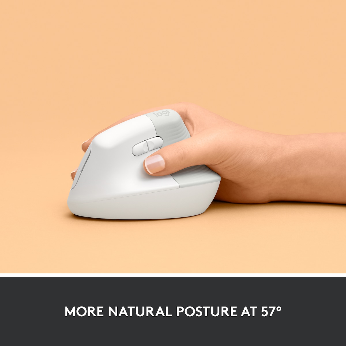 Logitech Lift Vertical trådløs mus (hvit)