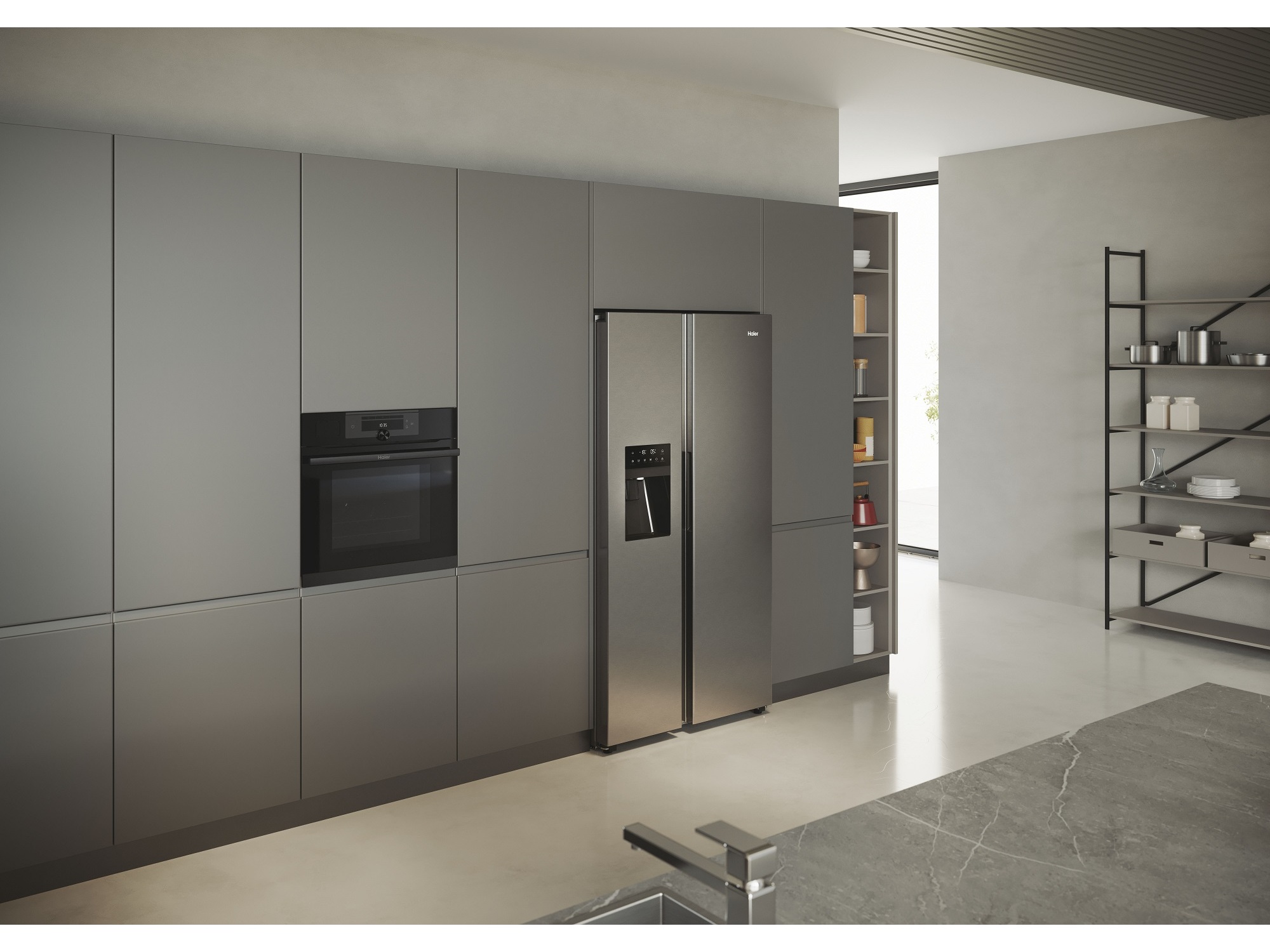 FRIGORIFICO AMERICANO COM DISPENSADOR HAIER HSR5918DIMP D INOX 511L