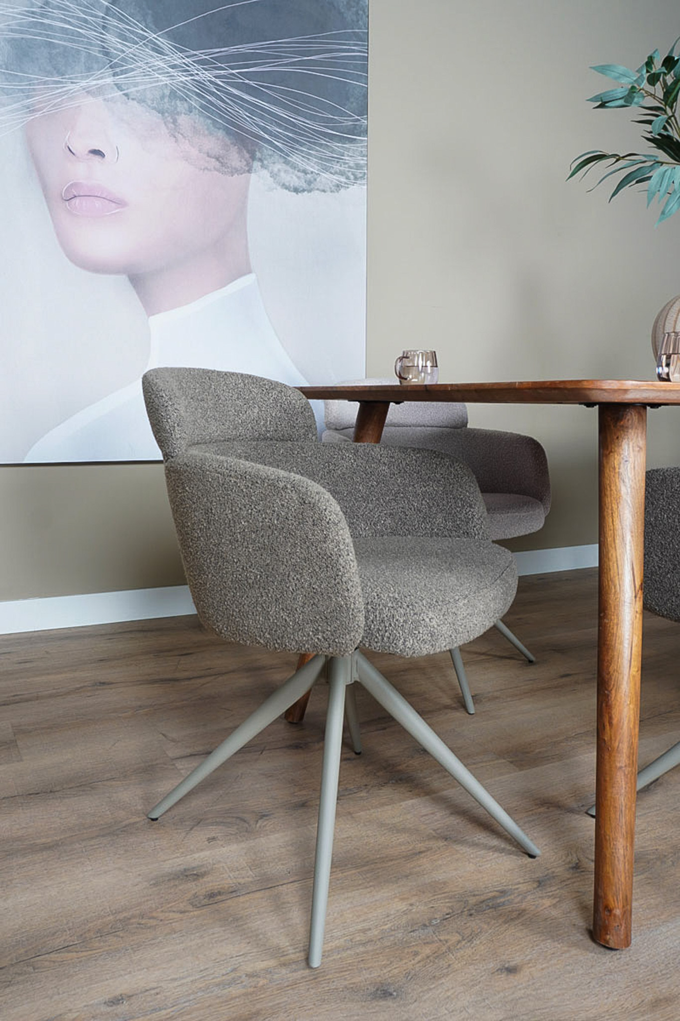Eetkamerstoel Chase Boucle Brown