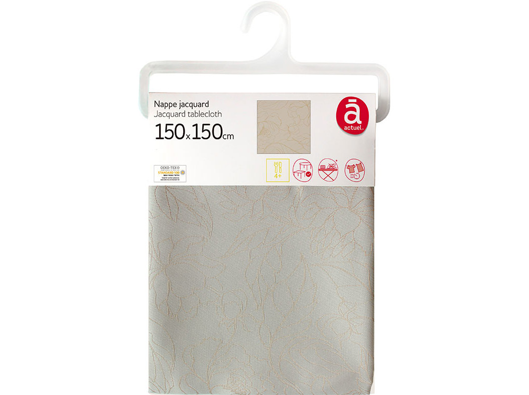 TOALHA MESA JACQUARD ACTUEL BEGE 100%POL 150X150
