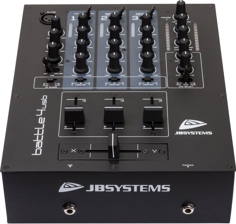 JB Systems - BATTLE4-usb - DJ Mixer - Vier Kanalen - Dubbele USB-audio