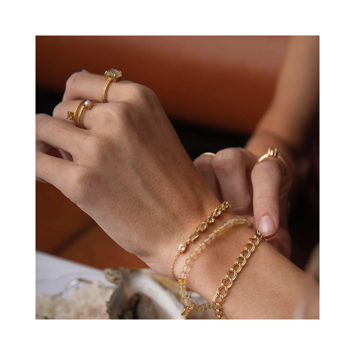 Carré Ring 18 kt. Forgyldt Sølv FR 4417 CHQ48