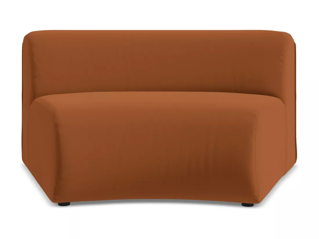 Fauteuil d'angle pour canapé modulable en velours - terre cuite - EKAHI