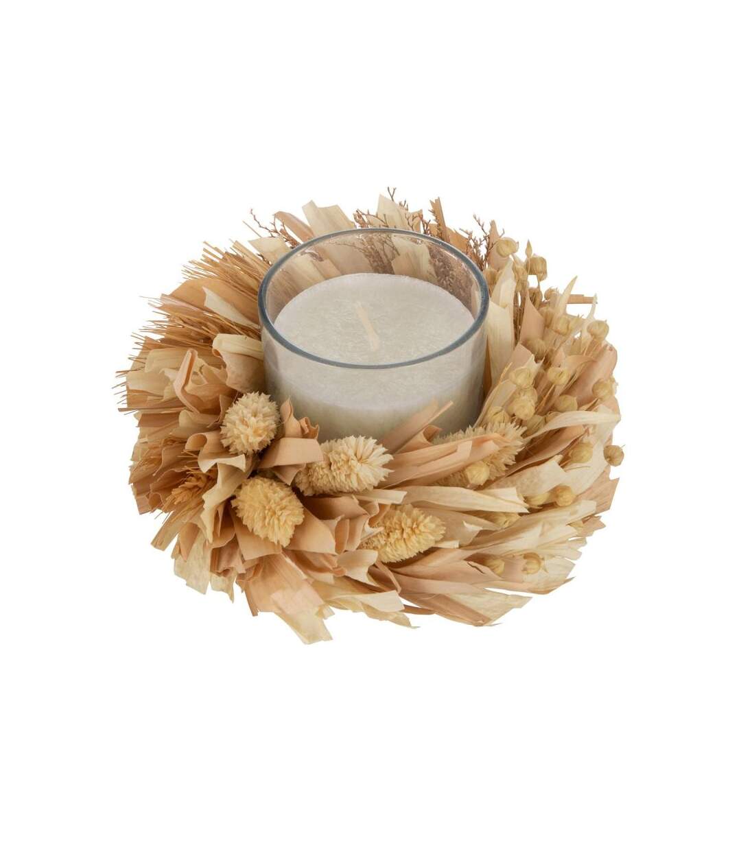 Paris Prix - Bougie Parfumée Ronde florale 15cm Musc Blanc