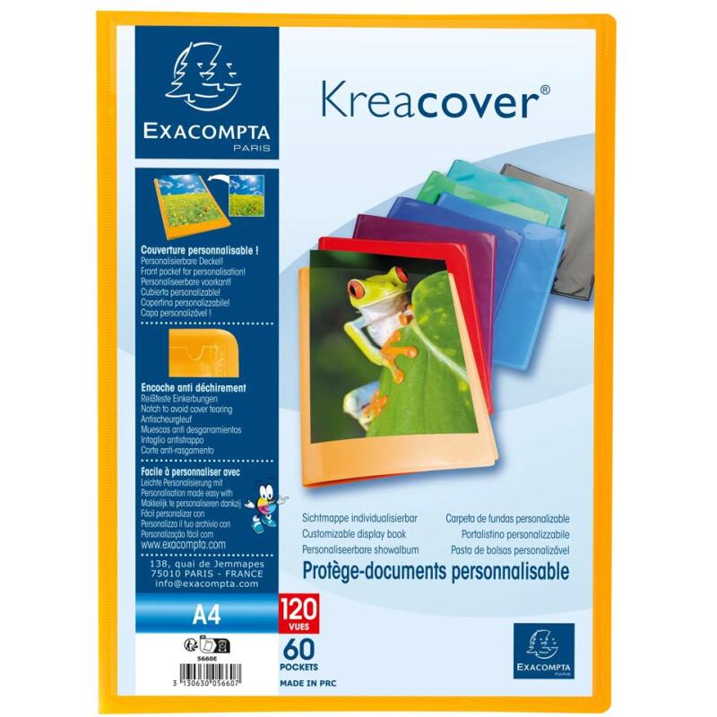 Protège-documents polypropylène semi rigide Kreacover® Opaque 60 pochettes - 120 vues - A4