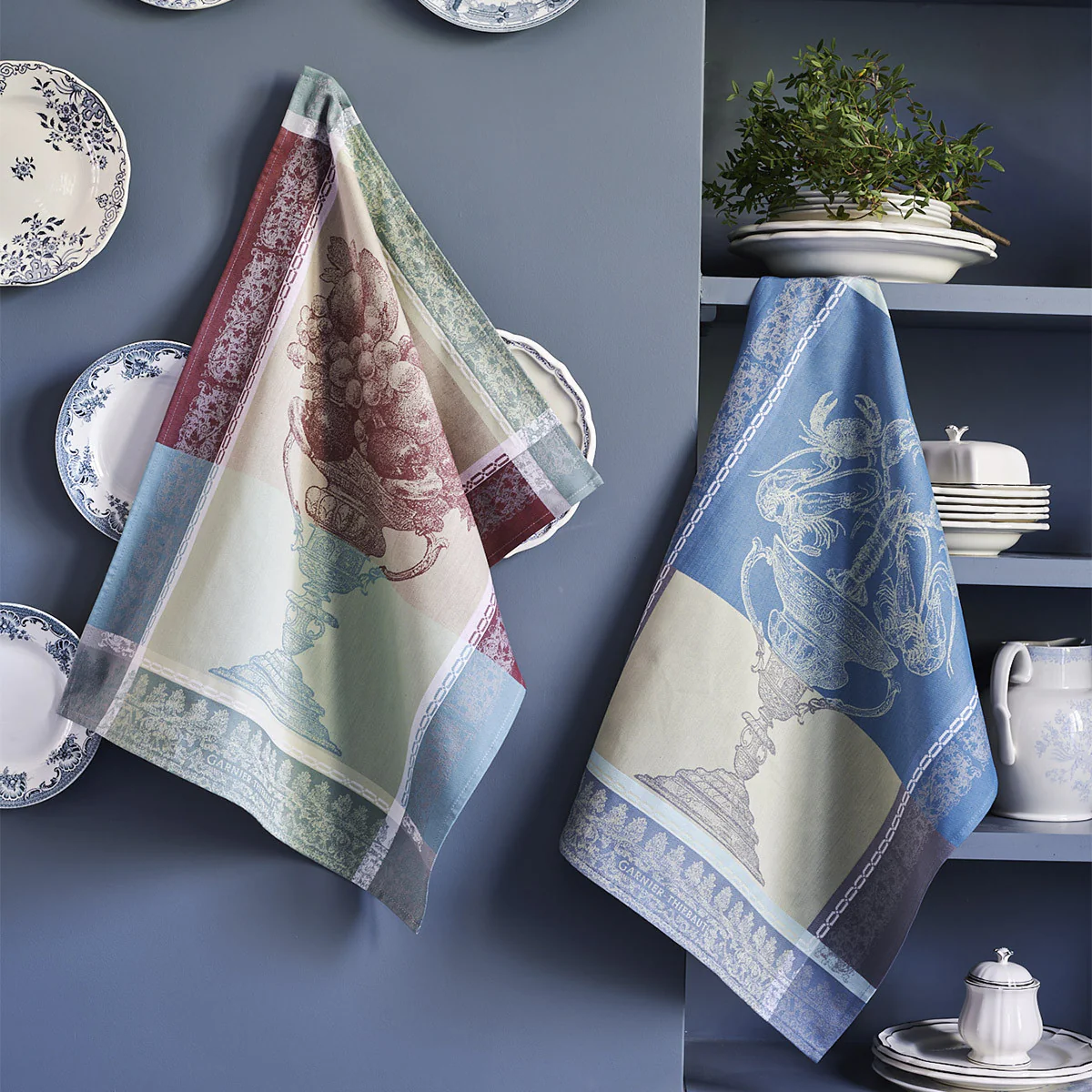 Torchon pur coton bleu 56x77 Garnier Thiebaut