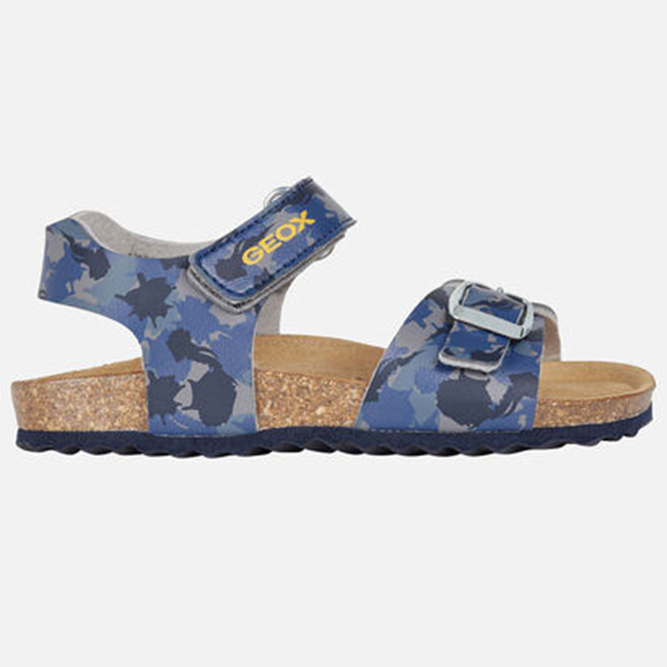 Geox Sandales Ghita en Cuir gris/bleu