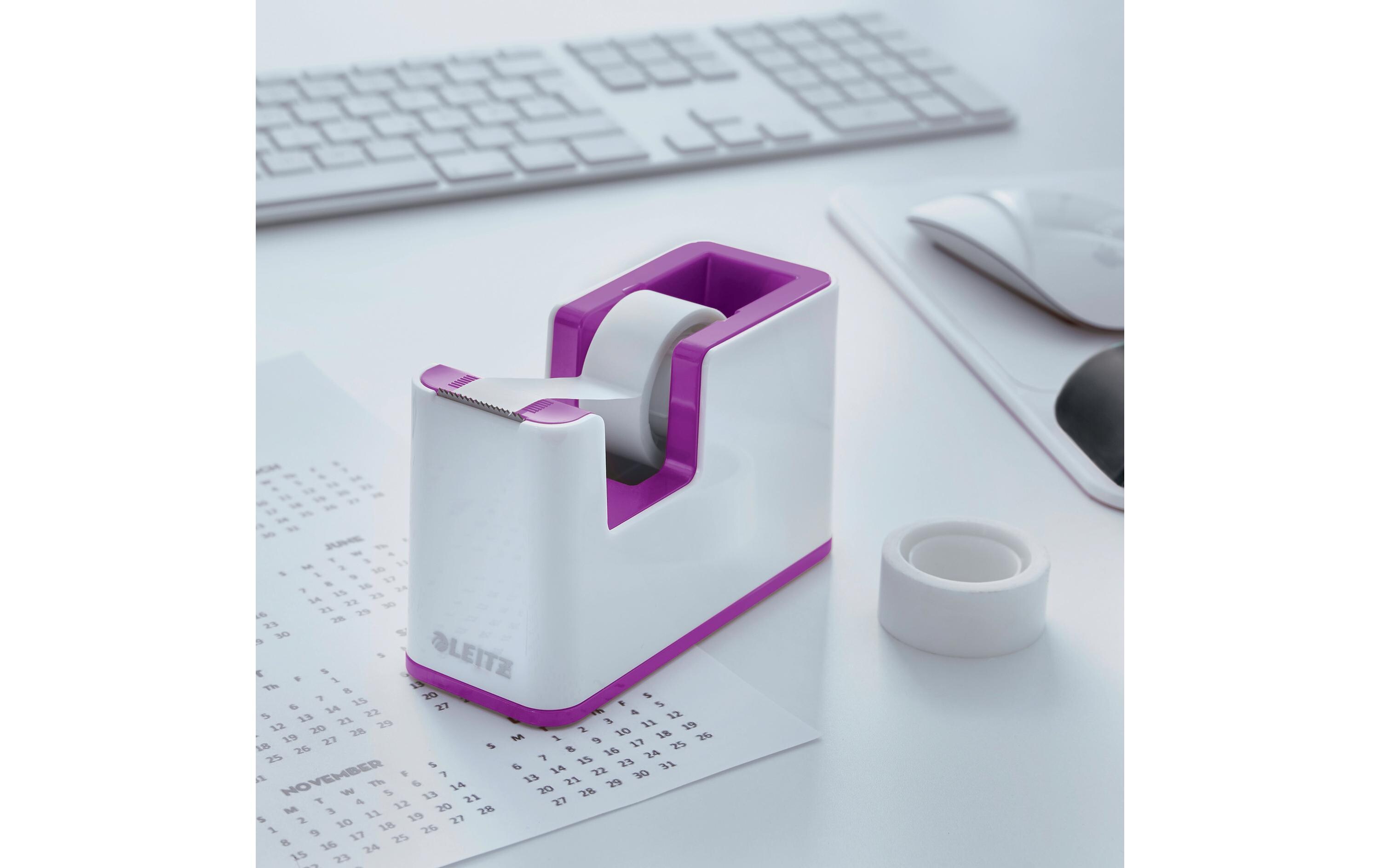 Tischabroller Duo Colour Weiss/ViolettAuffälliger Abroller für Klebeband
