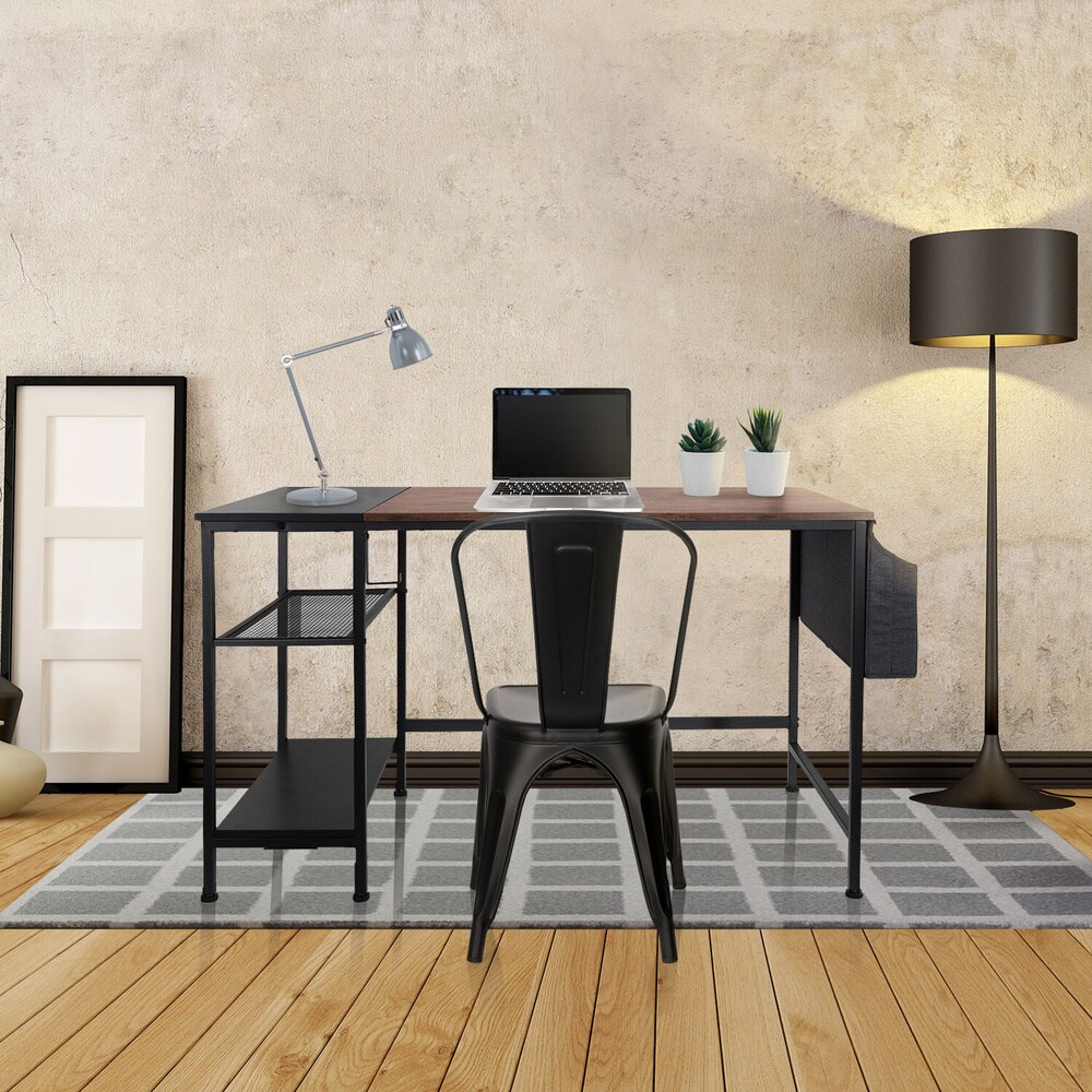 Schreibtisch WORKSPACE H I Melaminharzbeschichtete Spanplatte, Gestell pulverbeschichteter Stahl hjh OFFICE