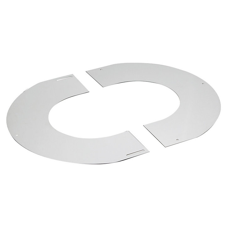 Plaque de propreté étanche inox ø150 mm, 10 à 30° blanc Poujoulat