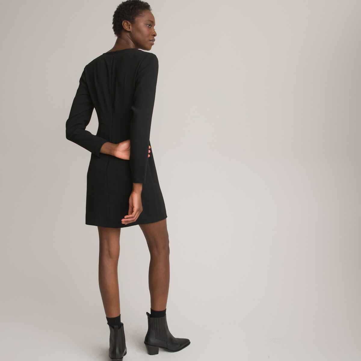 COLEÇÕES LA REDOUTE<br>Vestido curto com decote em V Essentiel
