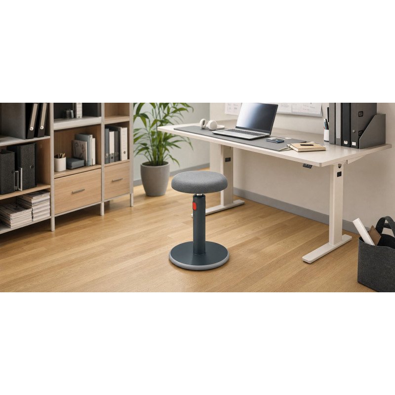 Tabouret ergonomique assis-debout - gris - Leitz Ergo