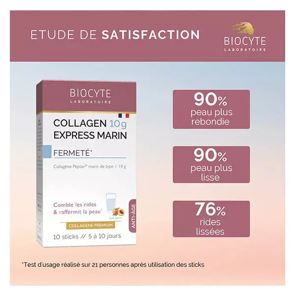 Biocyte Collagen 10g Express Colágeno Marinho Peptan® tipo marinho 1 - 10 sachês