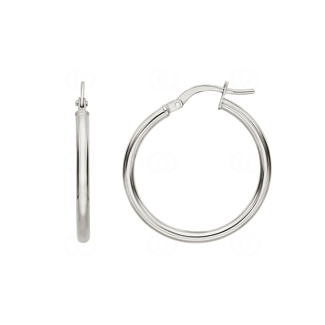Kreolen 750/18 K Weissgold geglättet 2mm Ø 25mm