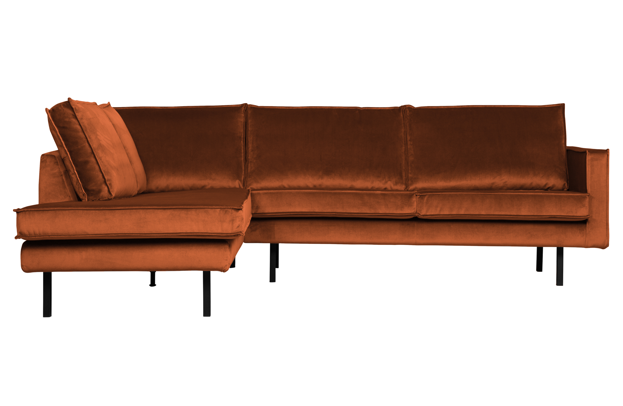 BePureHome hoekbank Rodeo fluweel Rodeo Hoekbank Fluweel Links - Roest