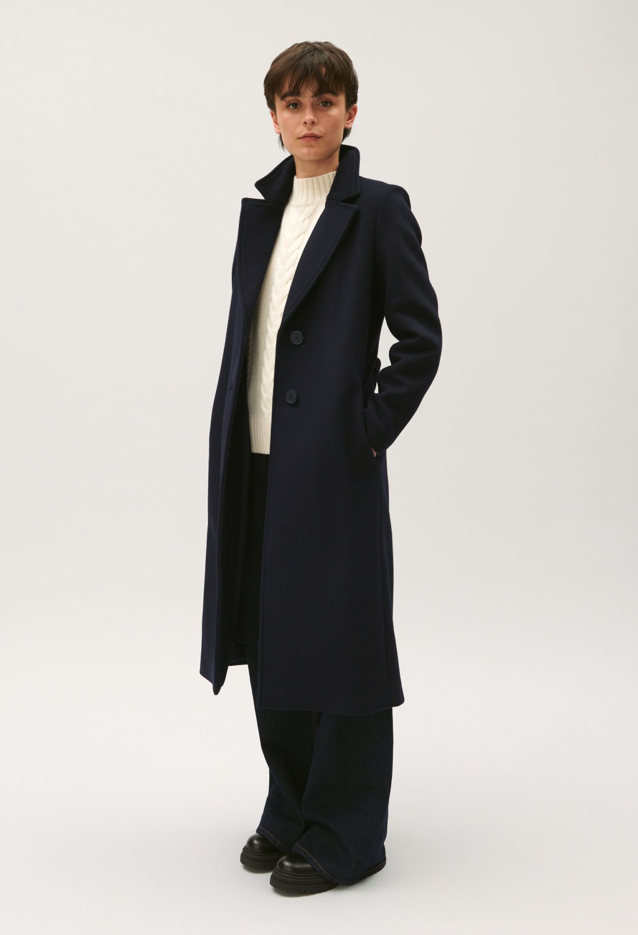 Manteau long marine