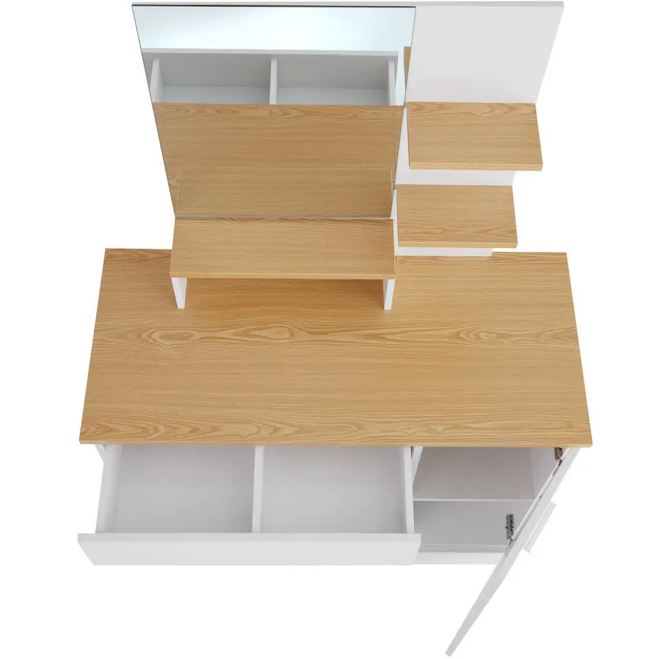 tectake Makeup-tafel Zoe , Wit/beuken