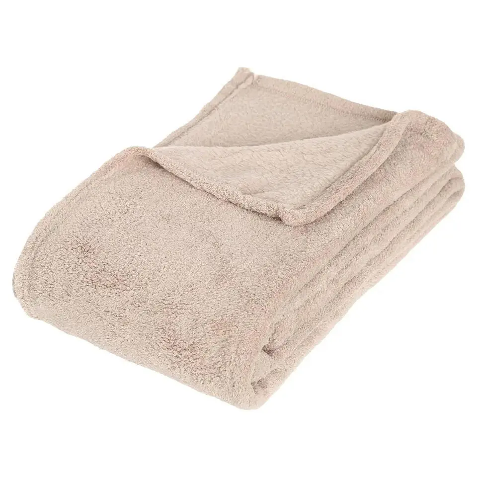 Atmosphera Plaid - beige - polyester - 130 x 180 cm